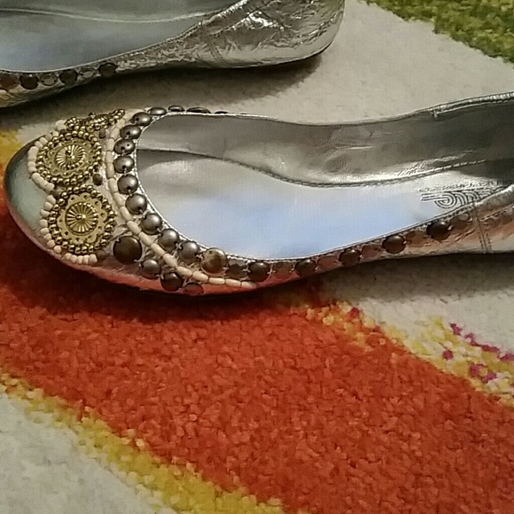 Belle Sigerson Morrison silver metallic flats - Picture 2 of 4